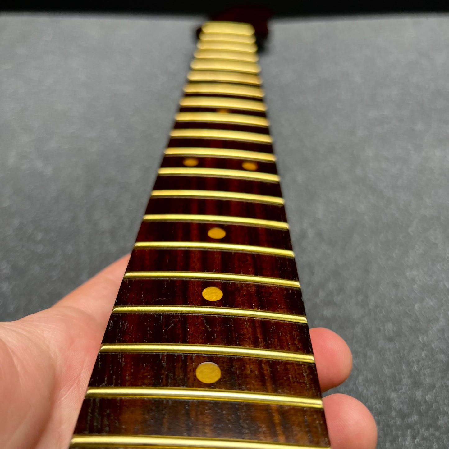 5a Dark Red Roasted Flamed Maple St Style Neck #24 C Shape Satin 9.5 Radius