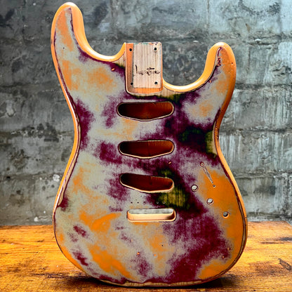 Warmtone CG Hss Strat Style Guitar Body Relic "Anger” Nitro #263