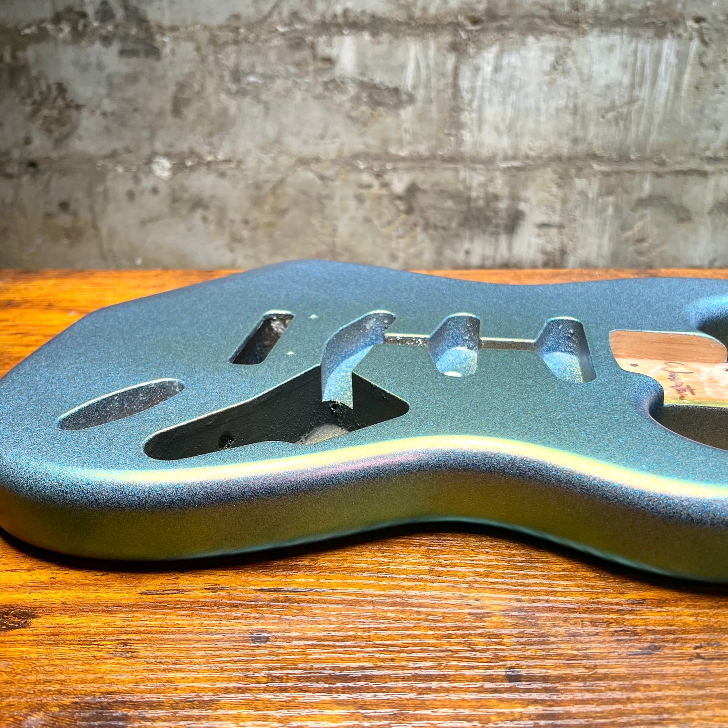 Warmtone CG Color Shift SSS Style Strat Guitar Body “Holo Snow Blue” 4.7lbs