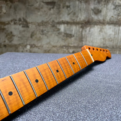 Golden Brown Roasted Flamed Maple Tele Style Neck #41