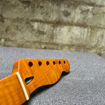 Golden Brown Roasted Flamed Maple Tele Style Neck #41
