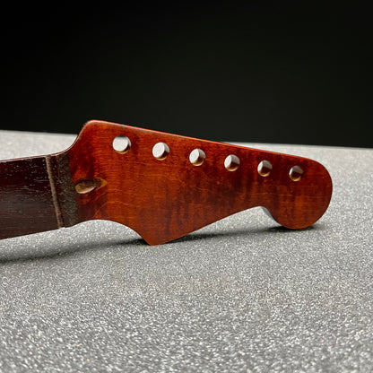 5a Dark Red Roasted Flamed Maple St Style Neck #24 C Shape Satin 9.5 Radius
