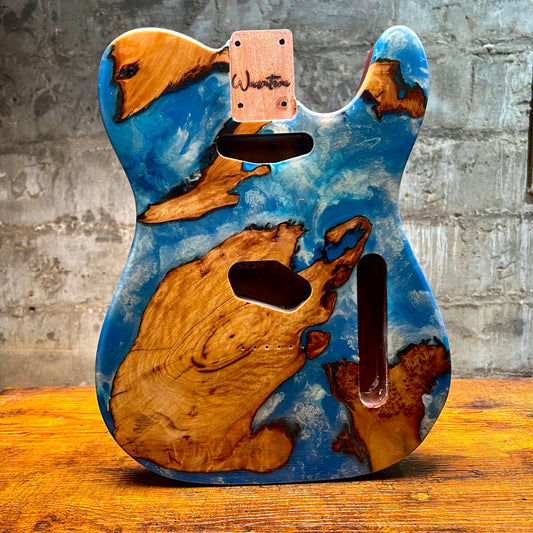 Warmtone Custom Guitars Burl Epoxy Resin Tele Body “Wood Sky”
