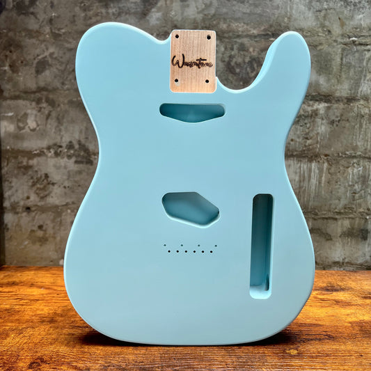 Warmtone Custom Guitars Swamp Ash Tele Guitar Body "Sonic Blue" 4lbs