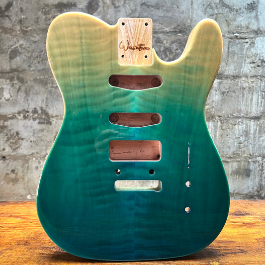 Warmtone CG Flamed Maple Tele Guitar Body "Beach” P90 Gloss