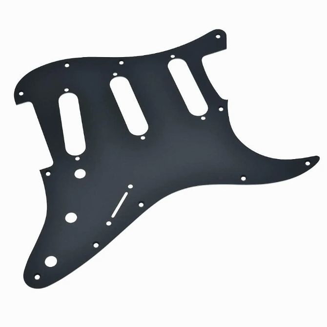 BLACK ANODIZED ALUMINUM Pickguard for  SSS Strat 11 hole