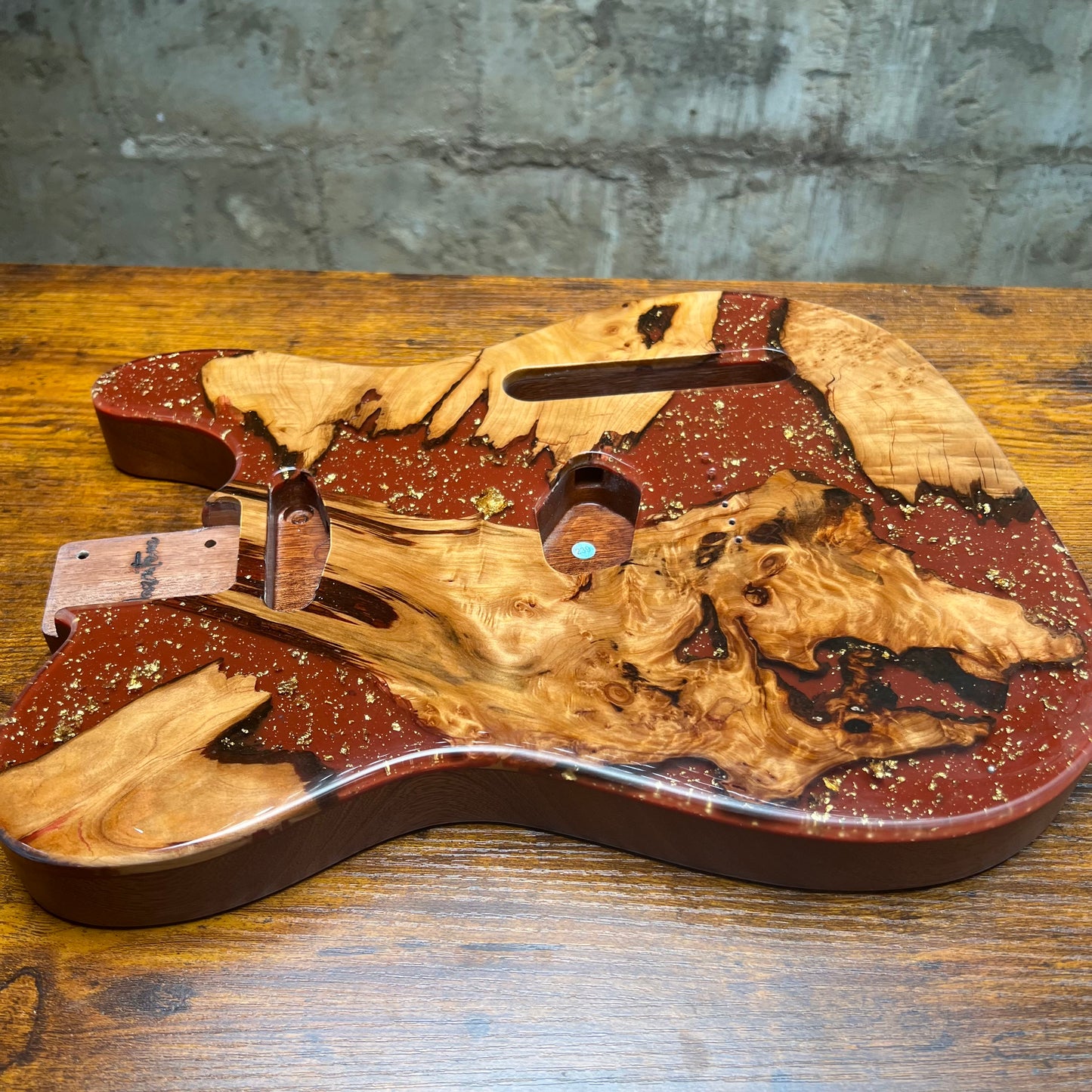 Warmtone Custom Guitars Burl Epoxy Resin Tele Body “Redd”#239