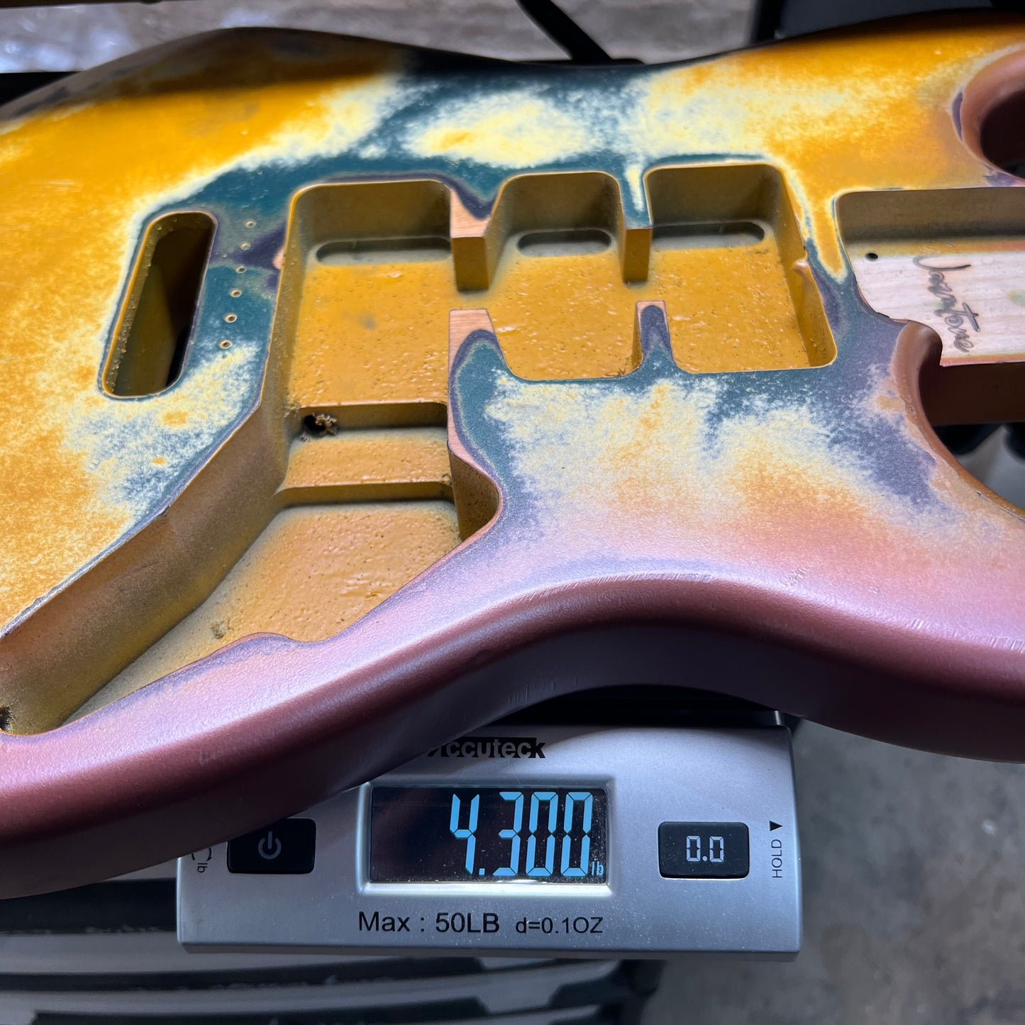 Warmtone CG HSH Strat Style Guitar Body Relic "Stormy Sky” Nitro 4.3lbs