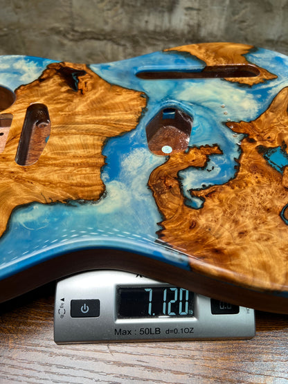 Warmtone Custom Guitars Burl Epoxy Resin Tele Body “Water” #241