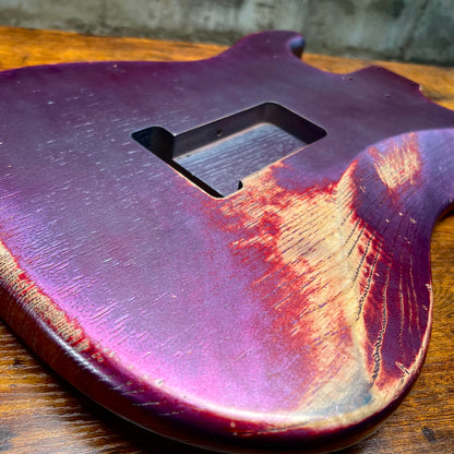 Warmtone CG HSH Strat Style Guitar Body Relic "Purple Bash” Nitro