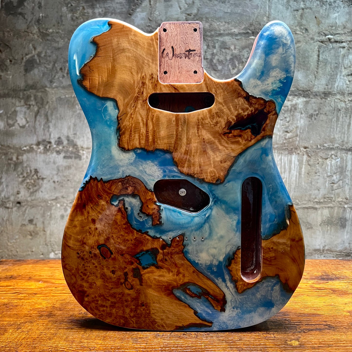 Warmtone Custom Guitars Burl Epoxy Resin Tele Body “Water” #241