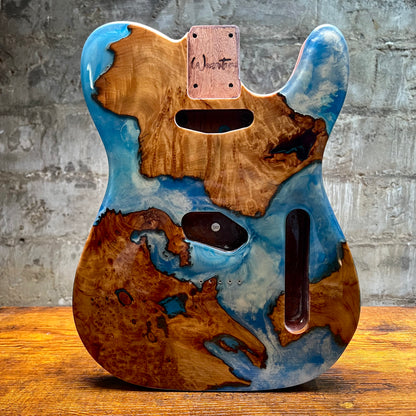 Warmtone Custom Guitars Burl Epoxy Resin Tele Body “Water” #241