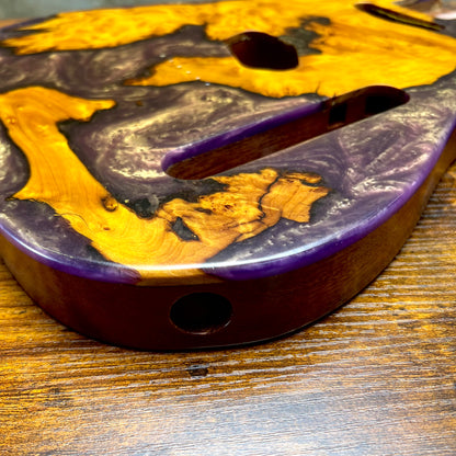 Warmtone Custom Guitars Burl Epoxy Resin Tele Body “Ancient River”