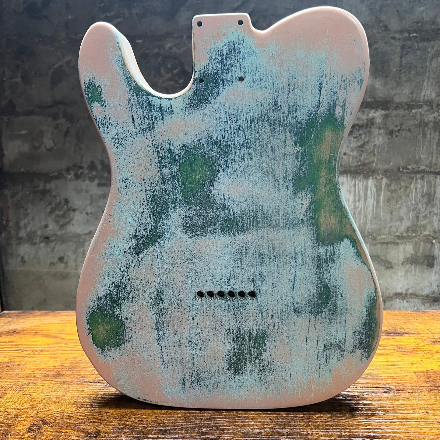 Warmtone Custom Guitars Relic Tele Style Guitar Body “Pink Grass”
