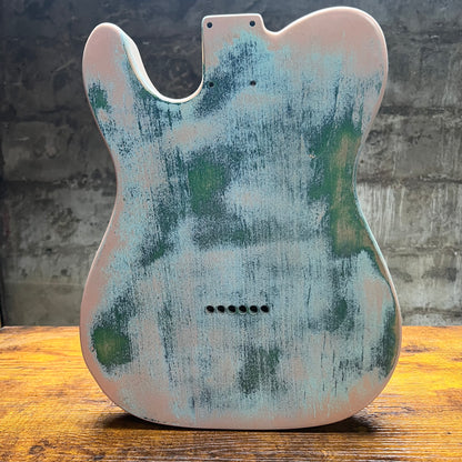 Warmtone Custom Guitars Relic Tele Style Guitar Body “Pink Grass”