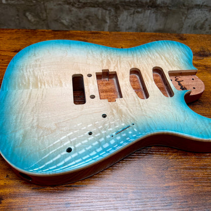 Warmtone CG Flamed Maple Telecaster Guitar Body "Caribbean Burst” #261