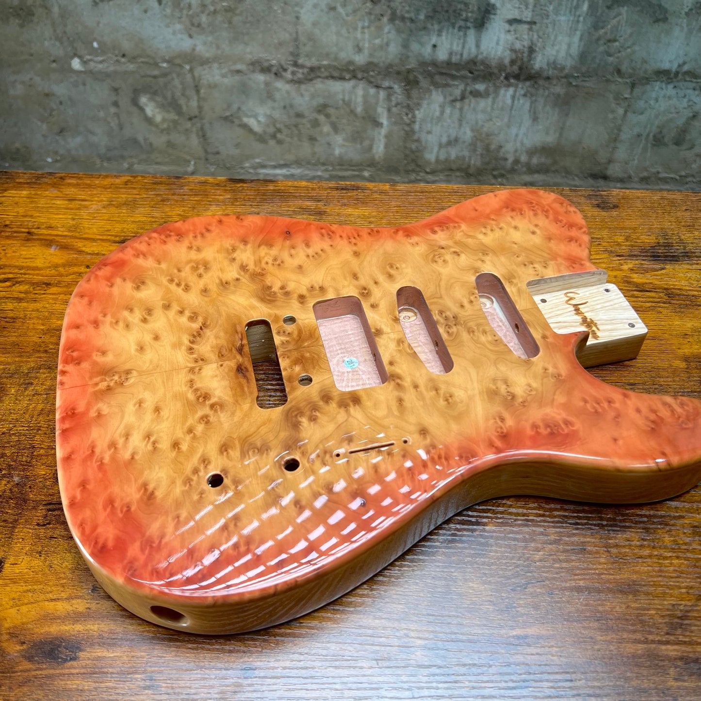 Warmtone CG Burl Telecaster Guitar Body "Leopard” P90