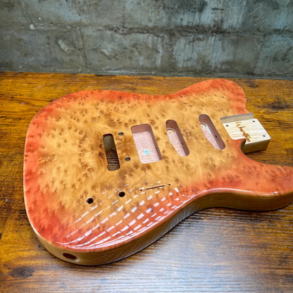 Warmtone CG Burl Telecaster Guitar Body "Leopard” P90