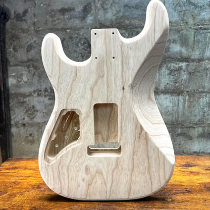 2 Piece Swamp Ash SSS Strat Style Guitar Body Backroute Unfinished 3.8lbs #269