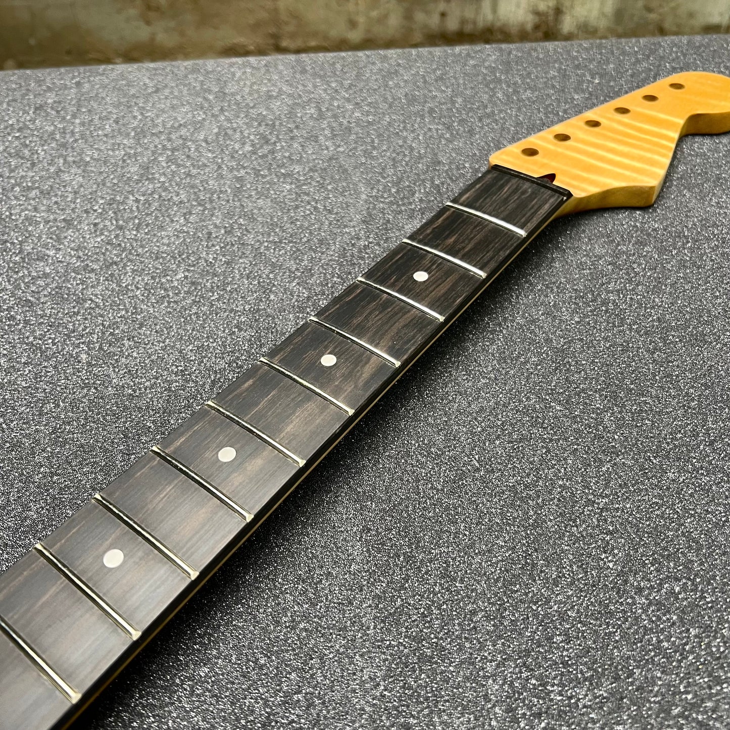 Flamed Maple St Style Neck Nitro Ebony 9.5 Radius   #39