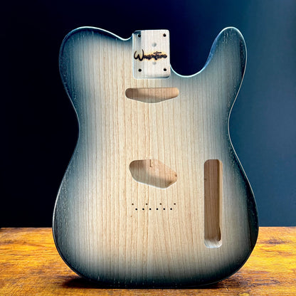 Warmtone Custom Guitars Tele Guitar Body “Midnight Bust” 2 Pc Ash