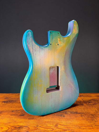 Warmtone Custom Guitars Strat Style Guitar Body “The Parrot”Lightweight Relic Style