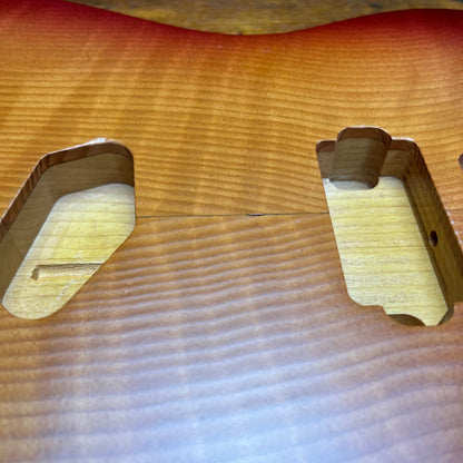 Warmtone CG Tele “Flamed Redwood” Guitar Body B Stock 3.3lbs