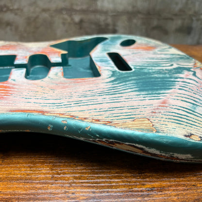 Warmtone CG HSH Strat Style Guitar Body Relic "Tiger Ash” Nitro 4.8lbs