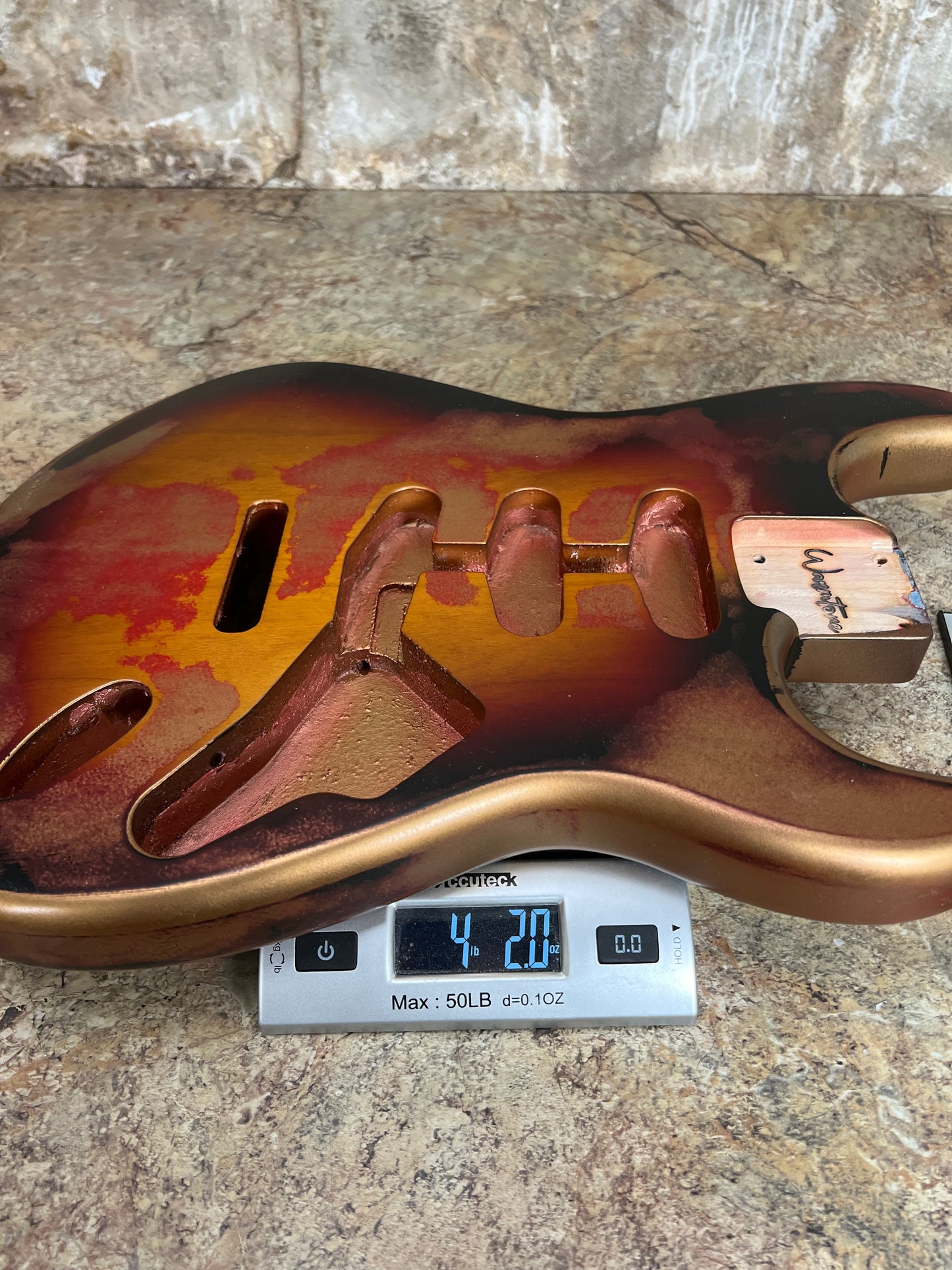 Warmtone Custom Guitars Strat Style Guitar Body Relic "Golden Red Sunburst" Nitro