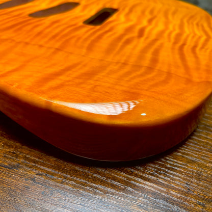 Warmtone CG SSS Strat Style Guitar Body Flamed Maple “Sun” 4.7lbs