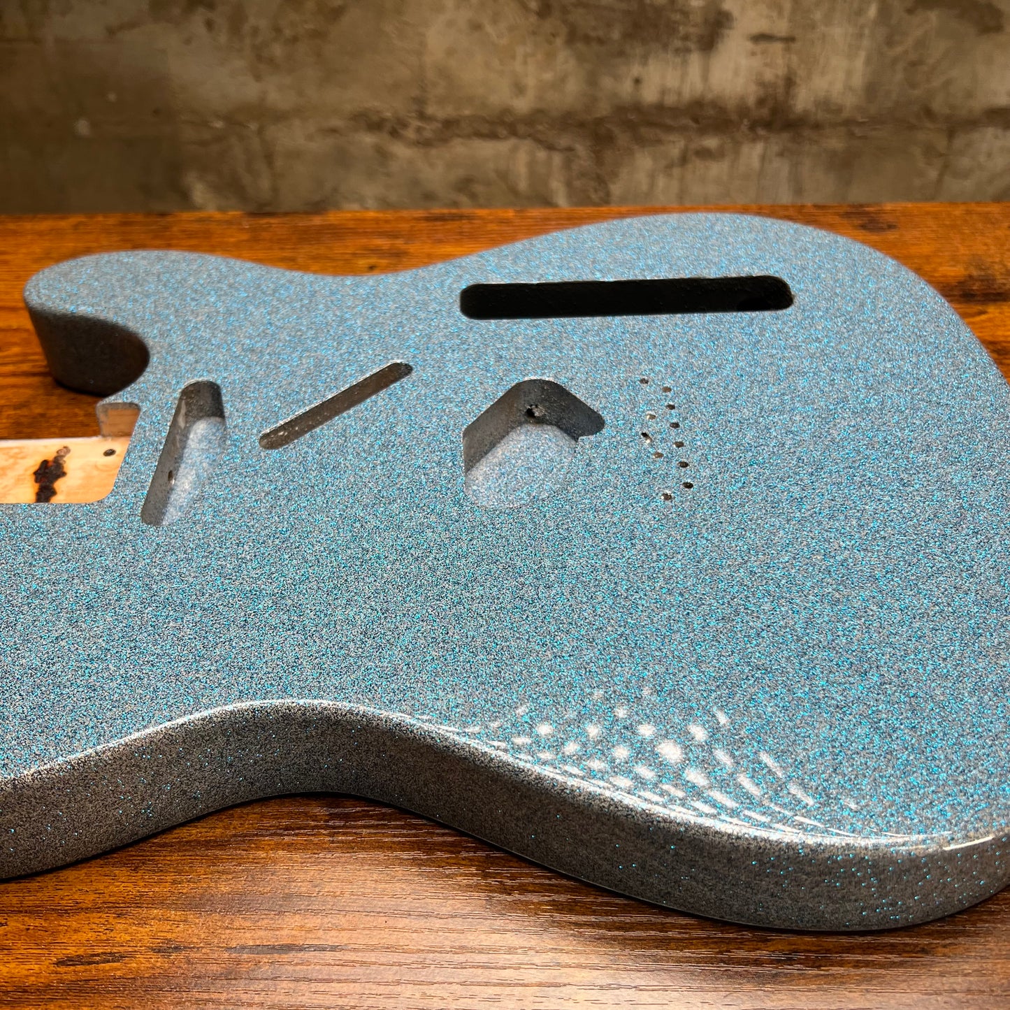 Warmtone Custom Guitars Alder Tele Guitar Body "Snow Blue Sparkle"