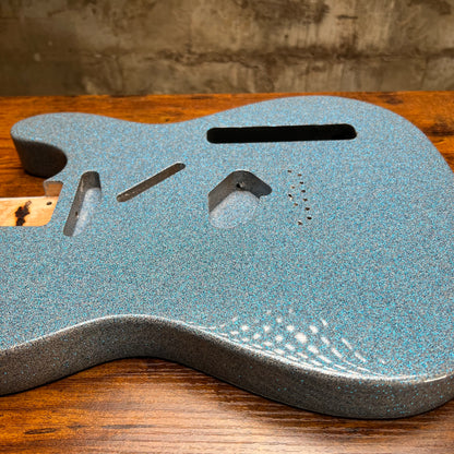 Warmtone Custom Guitars Alder Tele Guitar Body "Snow Blue Sparkle"