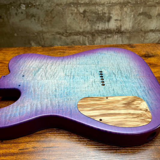 Warmtone Tele Guitar Body 2 Sided Flamed Maple “Berry Burst”