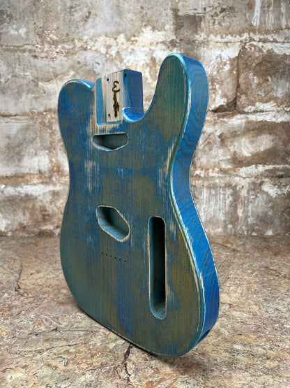 Warmtone Custom Guitars Relic Tele Style Guitar Body “Road Shimmer”