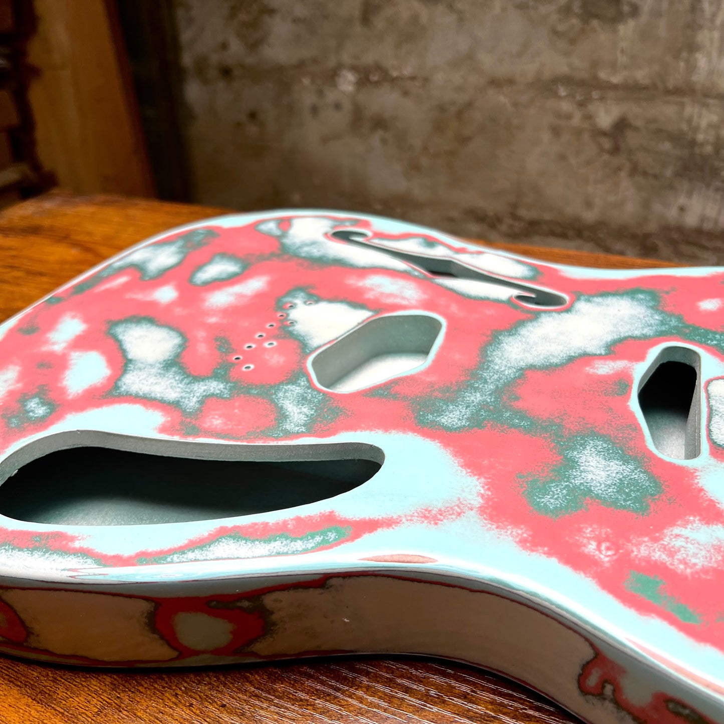 Warmtone CG Relic Thinline Tele Style Guitar Body “Vomit” Nitro