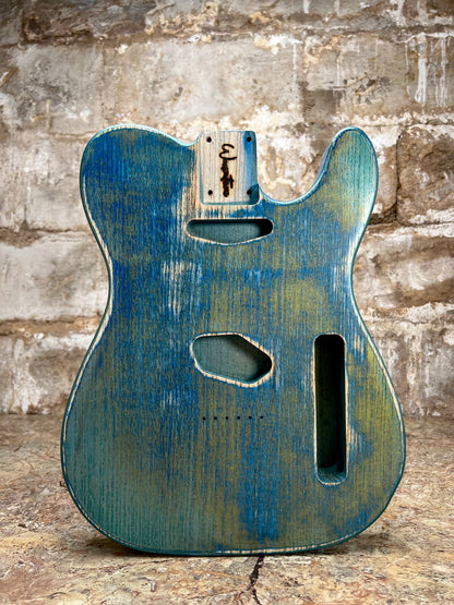 Warmtone Custom Guitars Relic Tele Style Guitar Body “Road Shimmer”