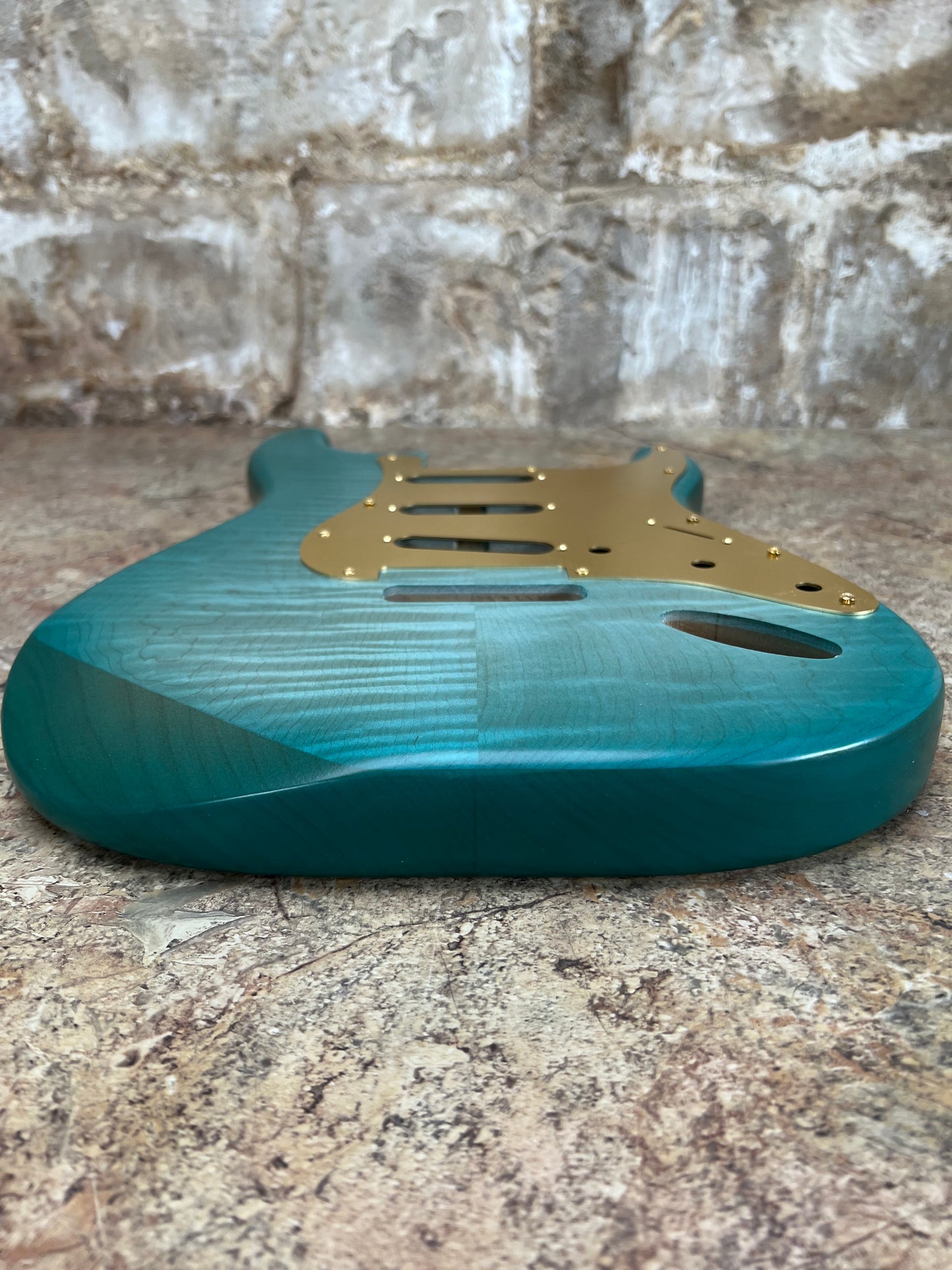 Warmtone Custom Guitars SSS Strat Style Guitar Body “Flamed Sea”