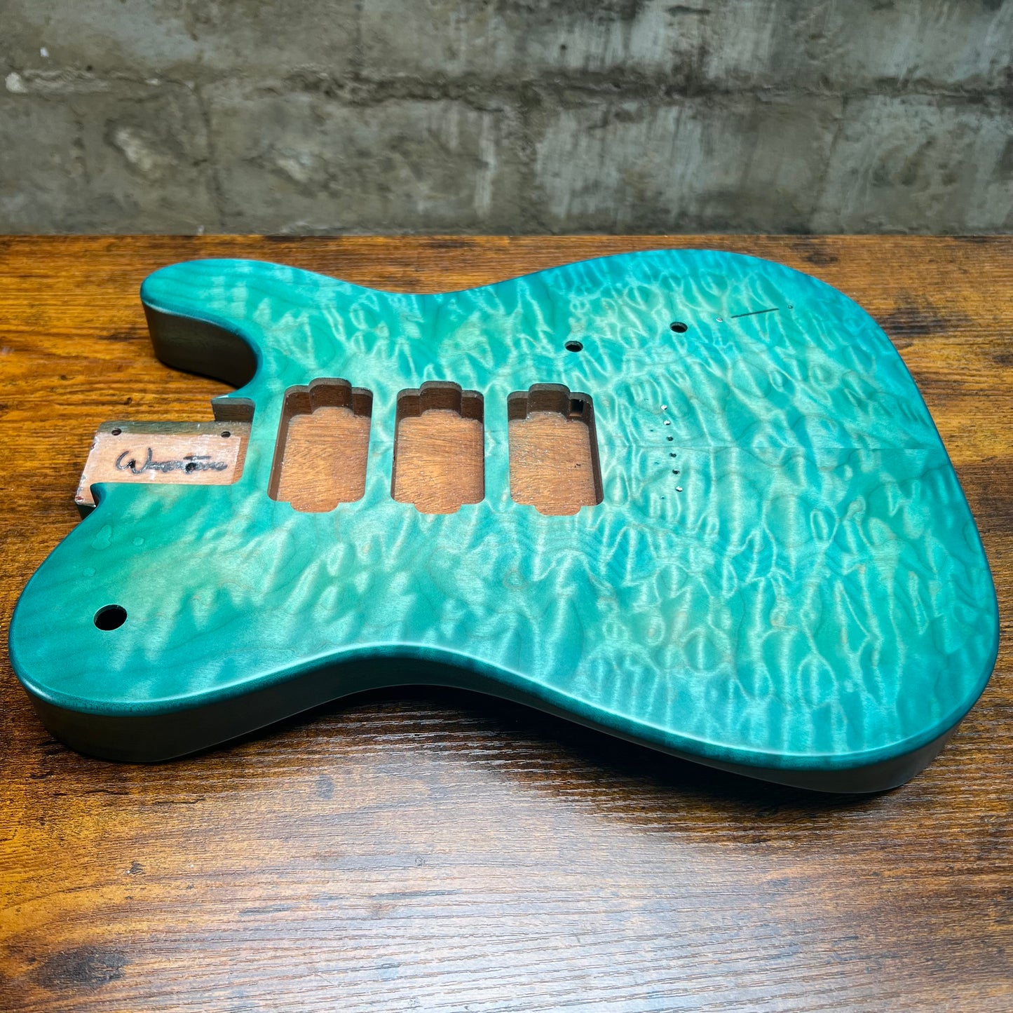 Warmtone CG HHH Flamed Maple Telecaster Guitar Body "Lagoon” #260 4.6lbs
