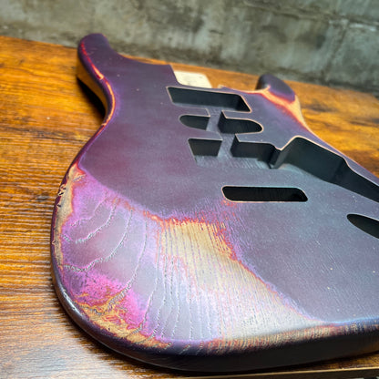 Warmtone CG HSH Strat Style Guitar Body Relic "Purple Bash” Nitro