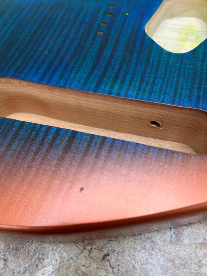 Warmtone Custom Guitars Tele Style Guitar Body “Copper Blue”