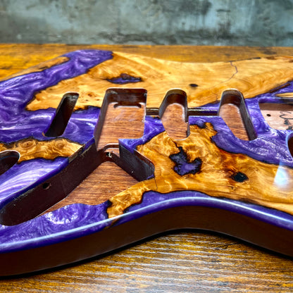 Warmtone Custom Guitars Strat Guitar Body “Purple Swirl” Resin Pour