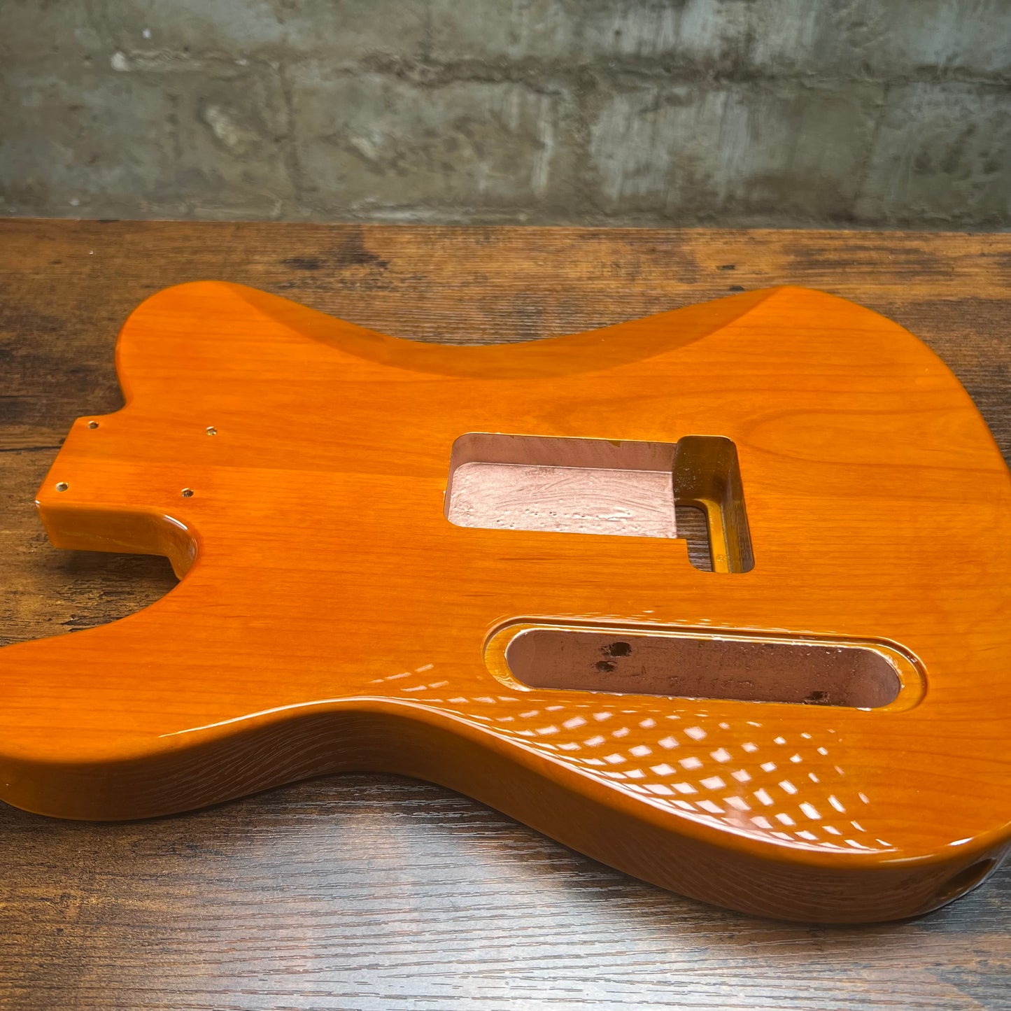 Warmtone CG Flamed Maple Tele Guitar Body "Amber” P90 Gloss