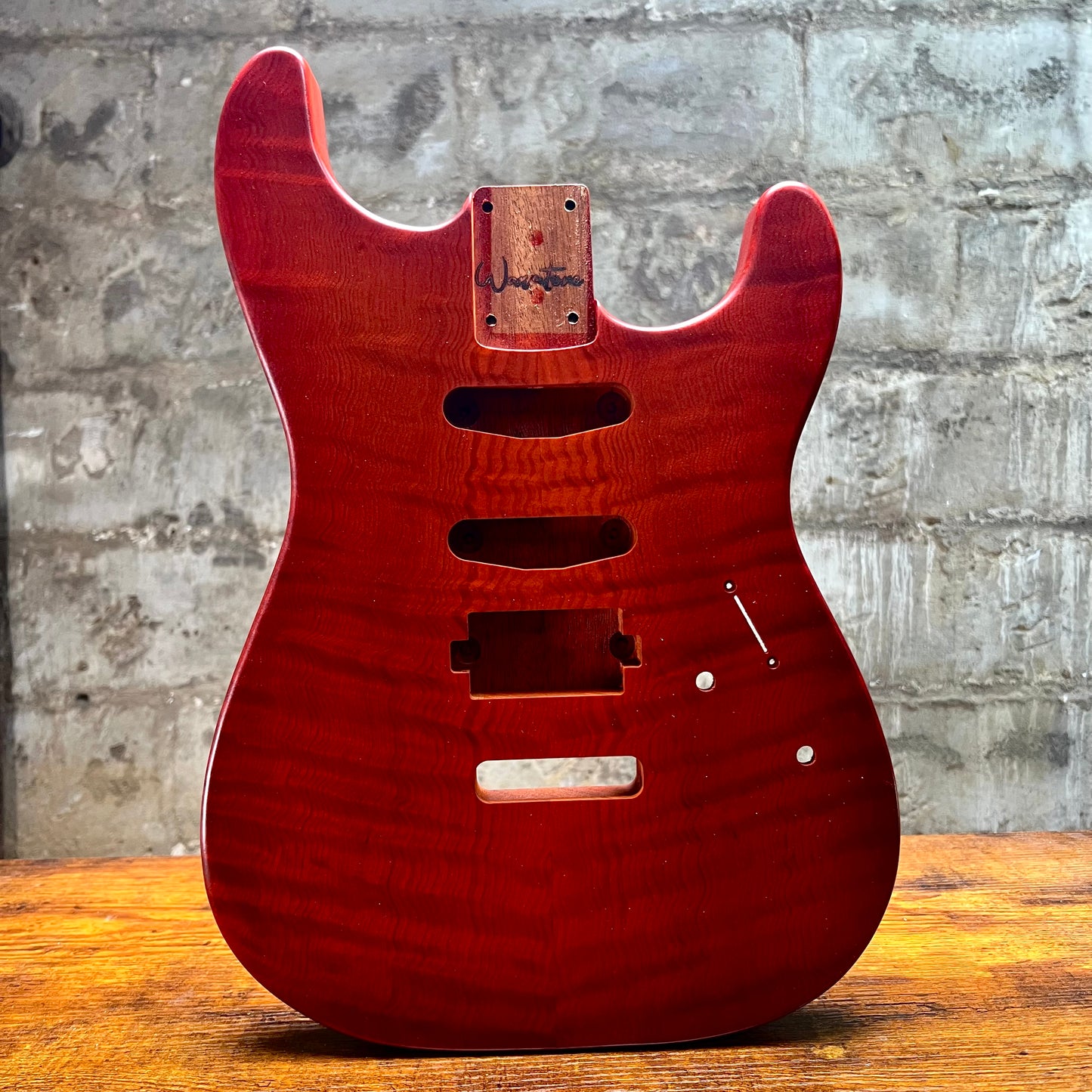 Warmtone CG Hss Strat Style Guitar Body Flamed Maple “Eclipse” 4.1lbs