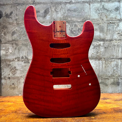 Warmtone CG Hss Strat Style Guitar Body Flamed Maple “Eclipse” 4.1lbs
