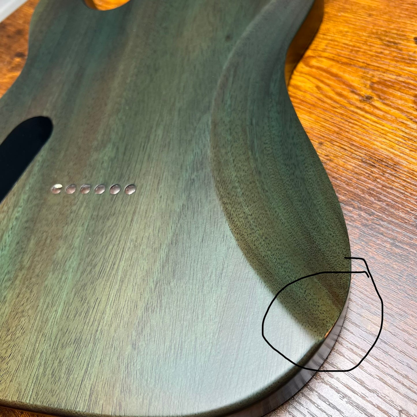 Warmtone CG HHH Flamed Maple Telecaster Guitar Body "Lagoon” #260 4.6lbs