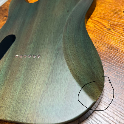 Warmtone CG HHH Flamed Maple Telecaster Guitar Body "Lagoon” #260 4.6lbs