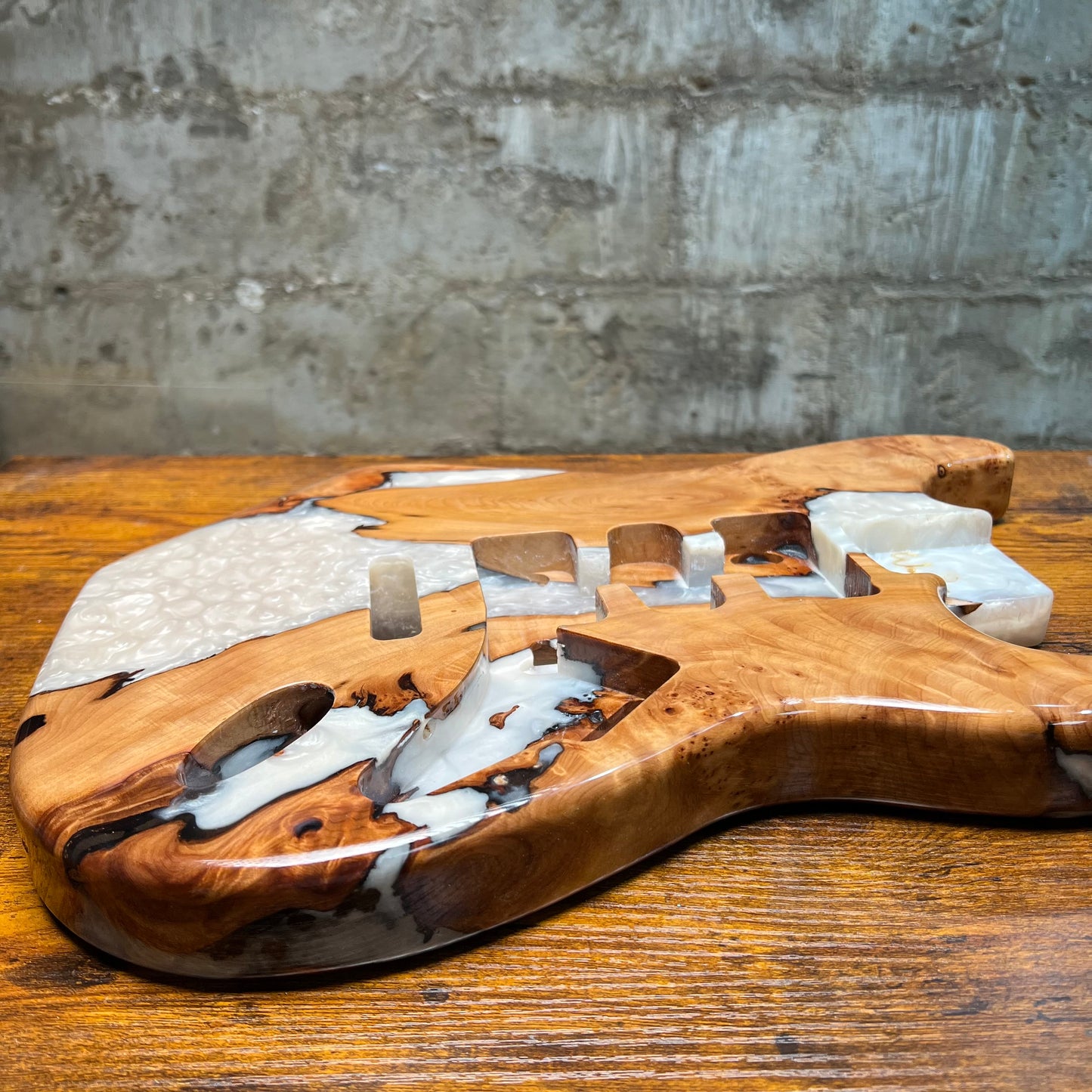 Warmtone Custom Guitars Strat Guitar Body “Mont Blanc” Resin Pour