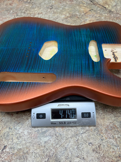Warmtone Custom Guitars Tele Style Guitar Body “Copper Blue”