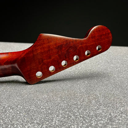 5a Dark Red Roasted Flamed Maple St Style Neck #24 C Shape Satin 9.5 Radius