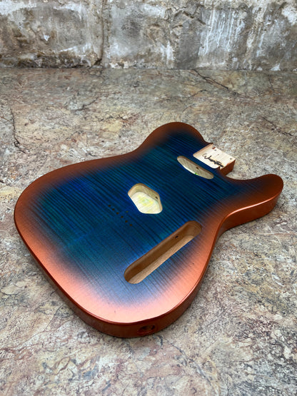 Warmtone Custom Guitars Tele Style Guitar Body “Copper Blue”